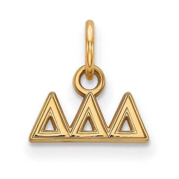 14K Gold Plated Silver Delta Delta Delta XS (Tiny) Greek Letters Charm - Picture 1 of 3